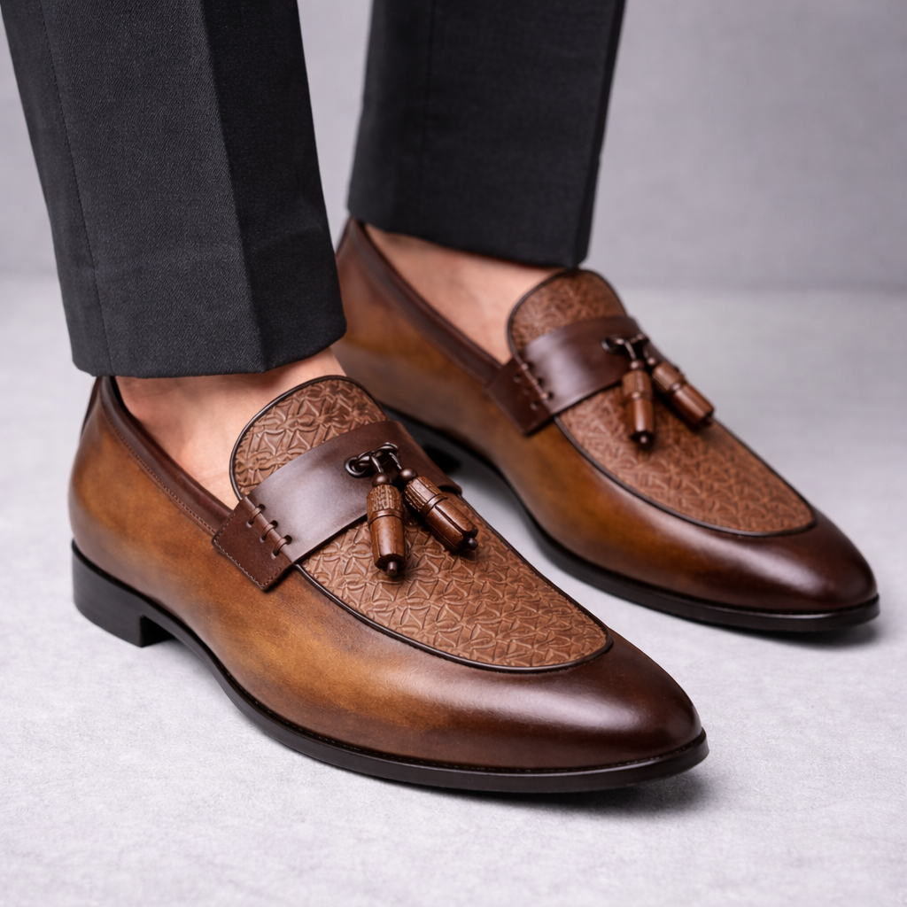 Montari Genuine Leather Tassel Shoes