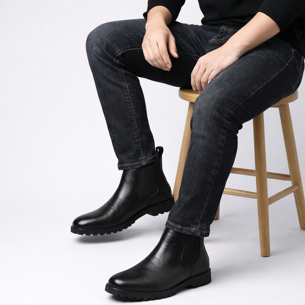 Montari Genuine Leather Chelsea Boots