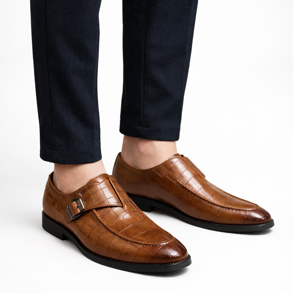 Montari Monk Strap Genuine Leather Shoes