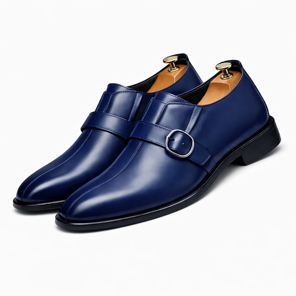 Halden Genuine Leather Monk Strap Shoes