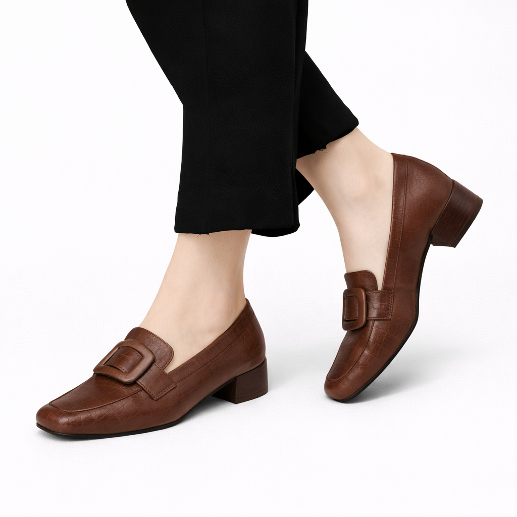 Savina Genuine Leather Low Heel Loafers