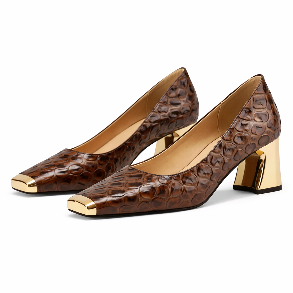 Savina Genuine Leather Heels