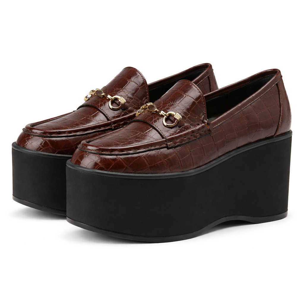 Savina Genuine Leather Platform Loafers