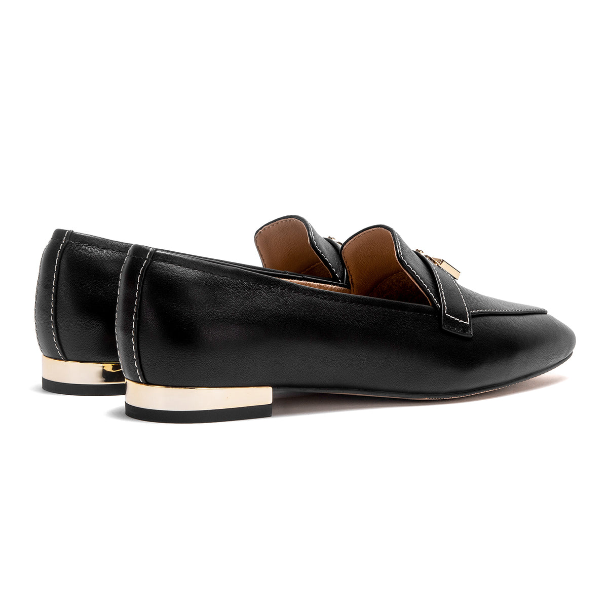 Savina Genuine Leather Heel Loafers