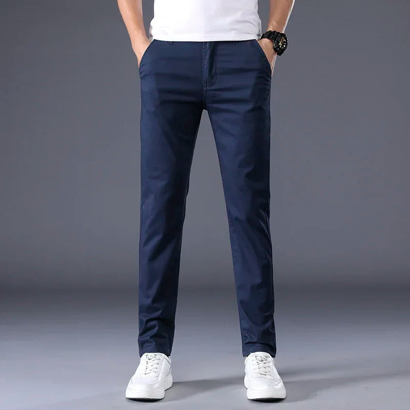 Montari Slim-Fit Cotton Trousers