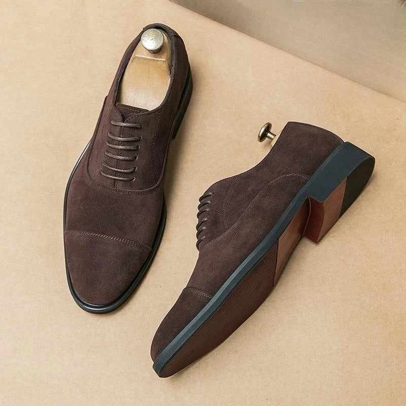 Men's Genuine Leather Lace-Up Oxford Shoes
