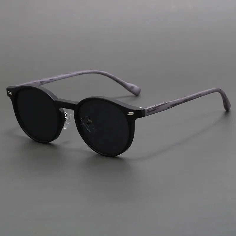 Verano Round UV Protection Wood Frame Sunglasses
