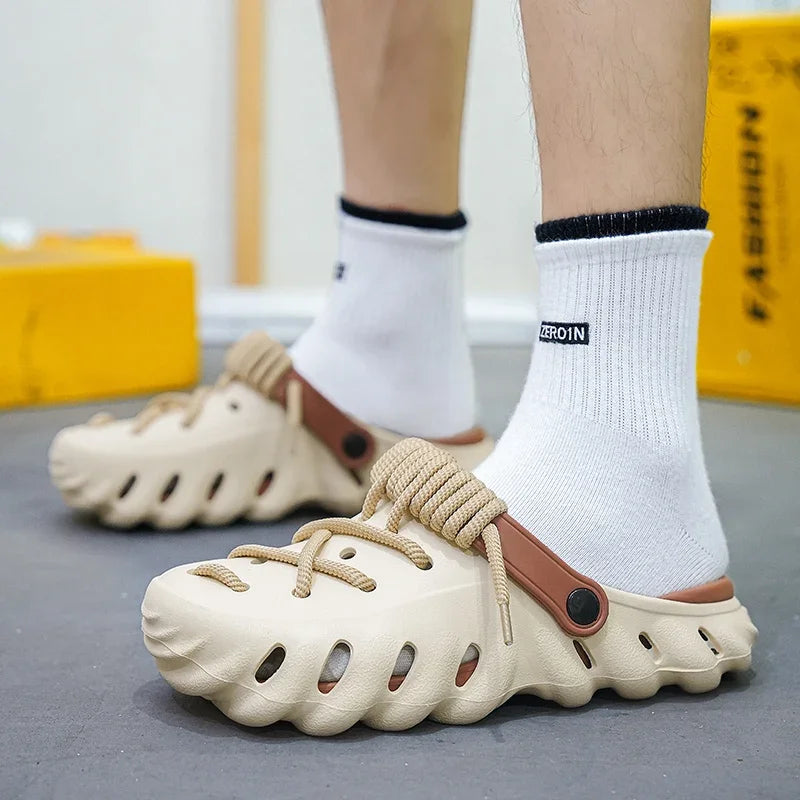 Men's Foam Lace-Up Clog Slides