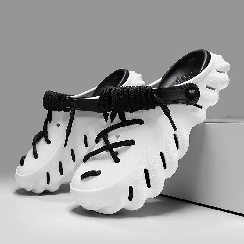 Men's Foam Lace-Up Clog Slides