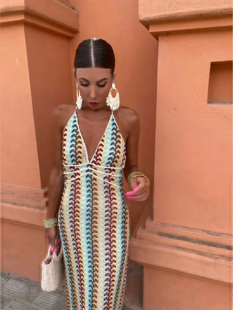 Halter Maxi Dress – Women's Boho Summer Dress