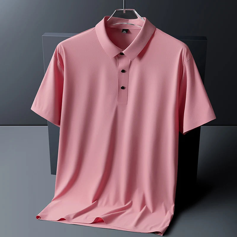 Men's Ice Silk Moisture-Wicking Golf Polo Shirt
