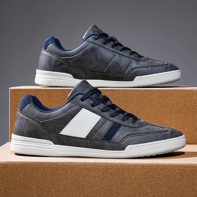 Men's Genuine Leather Low-Top Sneakers