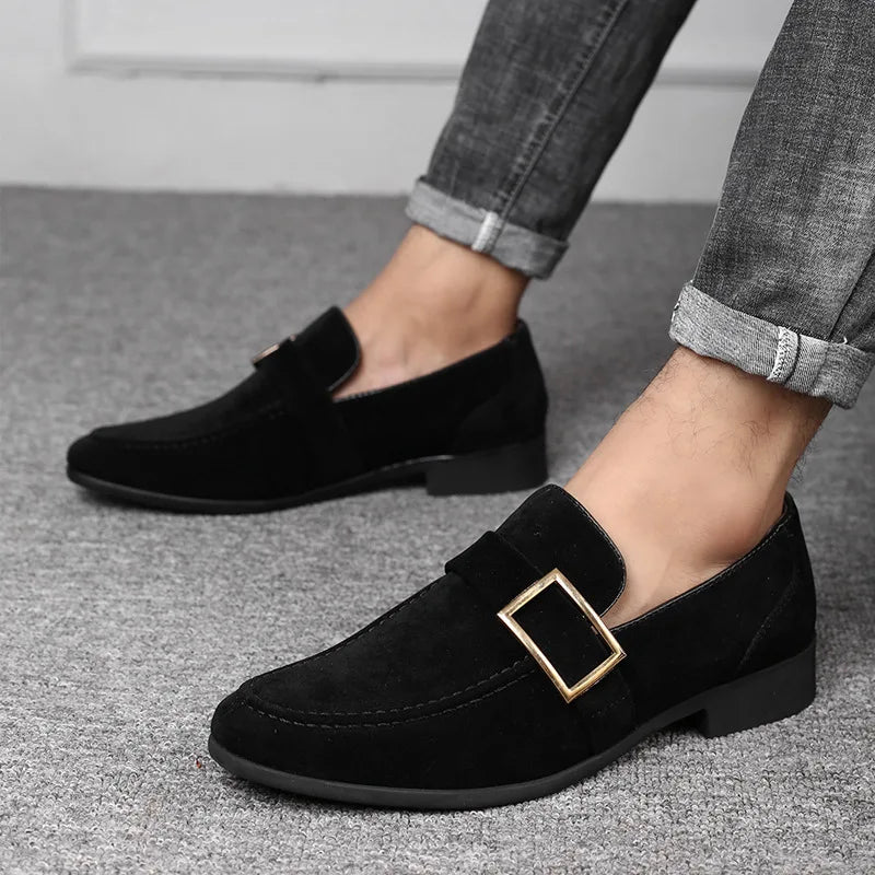 Men's Suede Buckle Loafers