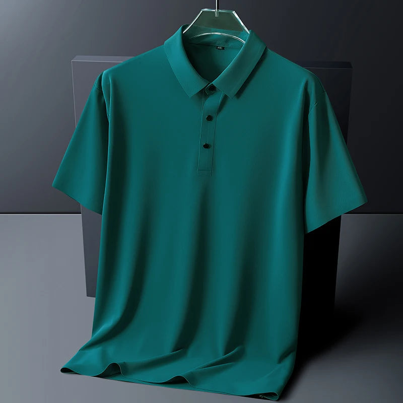 Men's Ice Silk Moisture-Wicking Golf Polo Shirt