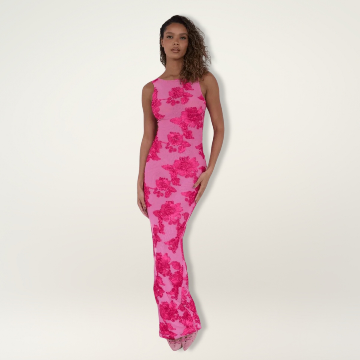 Pink Floral Maxi Dress – Women's Wedding Guest Dress