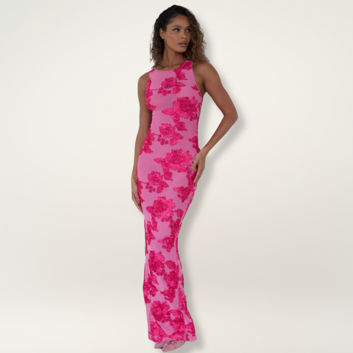 Pink Floral Maxi Dress – Women's Wedding Guest Dress