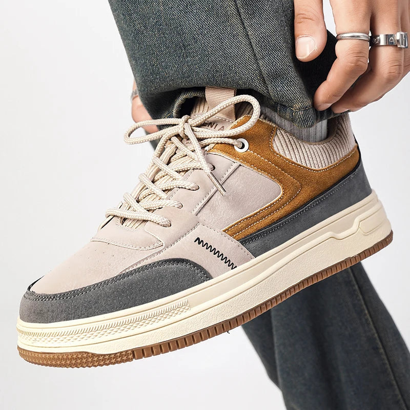 Men's Patchwork Low-Top Sneakers
