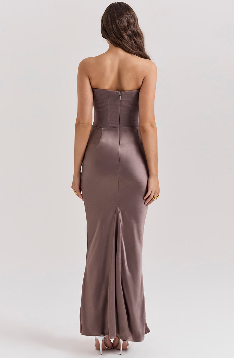 Lace Strapless Maxi Dress – Women's Evening Dress