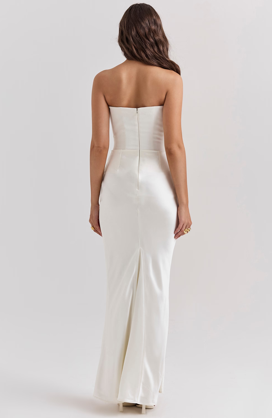 Lace Strapless Maxi Dress – Women's Evening Dress