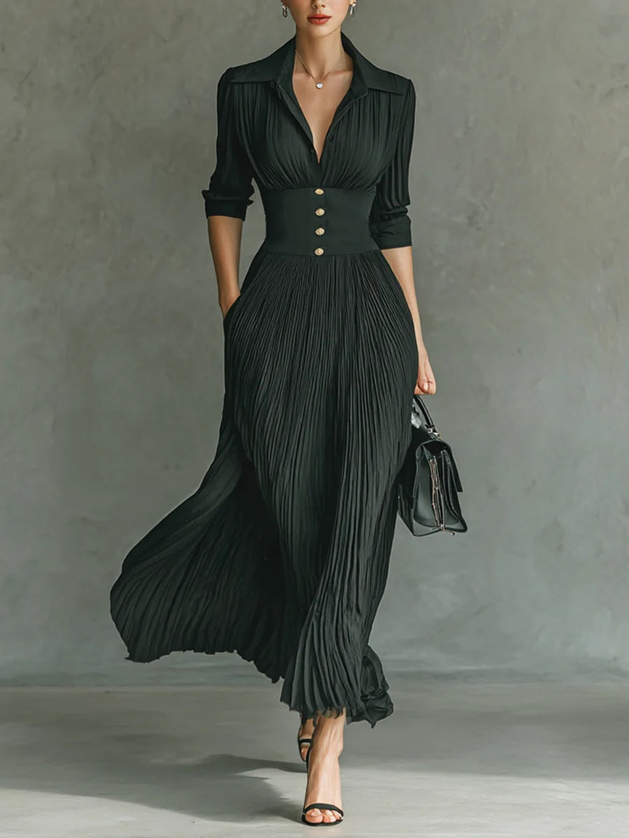 Fitted Waist Midi Dress – Women's Versatile Dress | Erica
