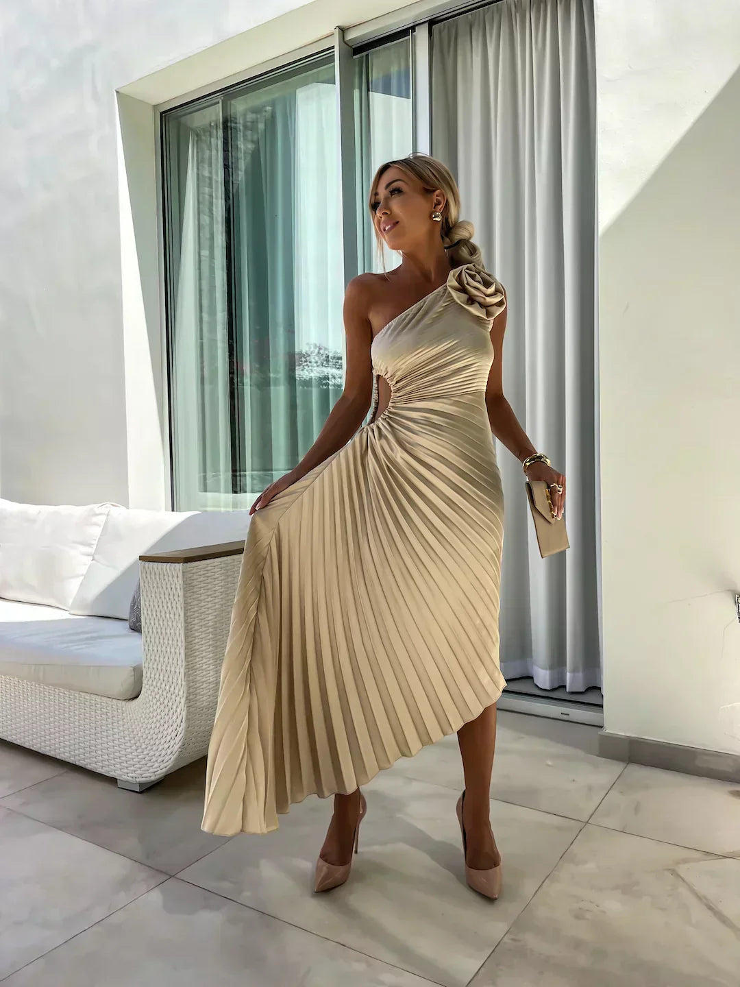 Floral Midi Dress – Women's Party Dress