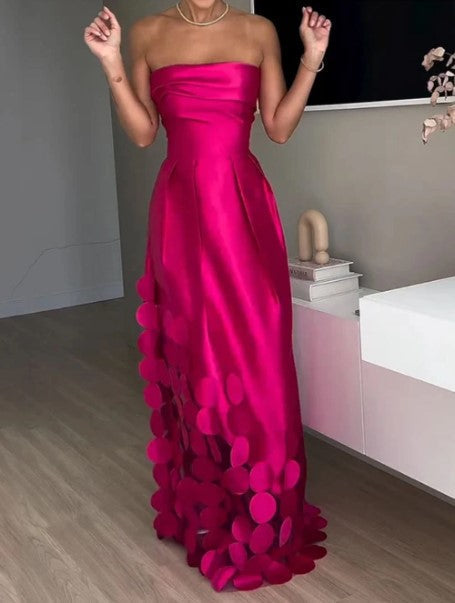 Satin A-Line Midi Dress – Women's Wedding Guest Dress