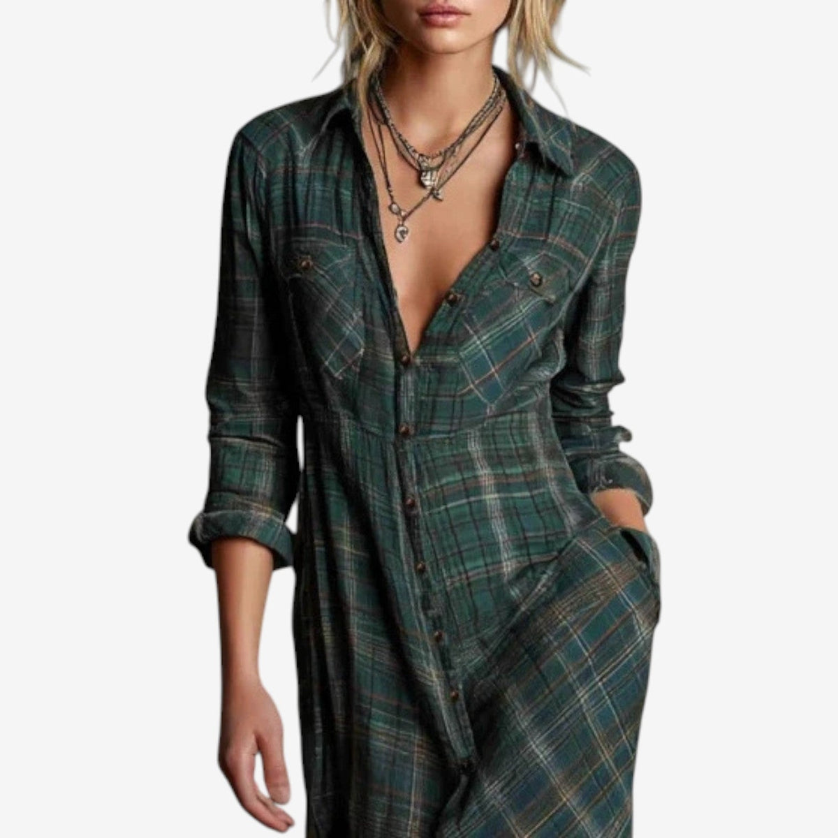 Collared Midi Dress – Women's Office Dress