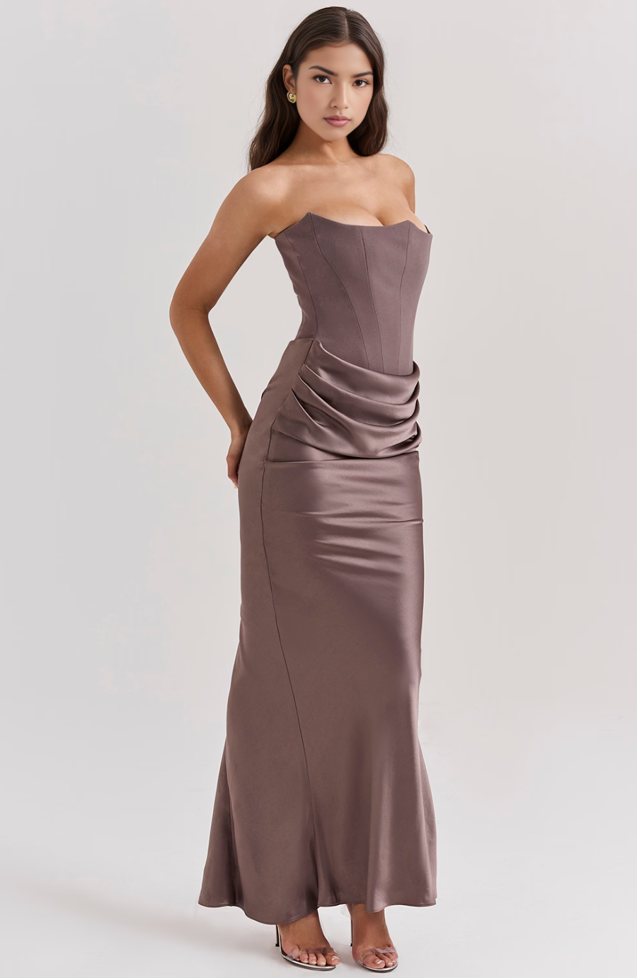 Lace Strapless Maxi Dress – Women's Evening Dress
