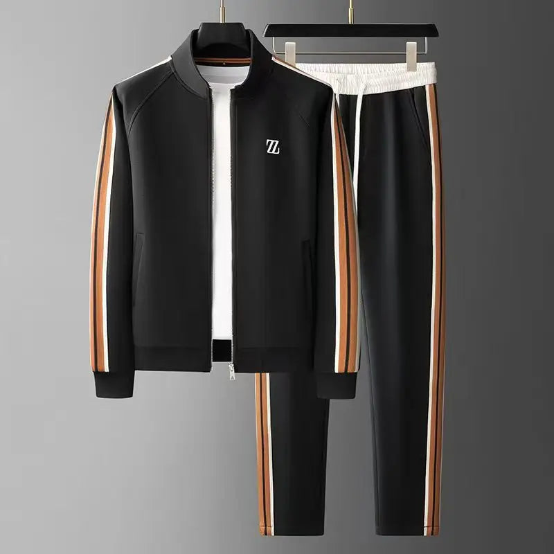 Men's Stripe 2-Piece Jogger Tracksuit Set