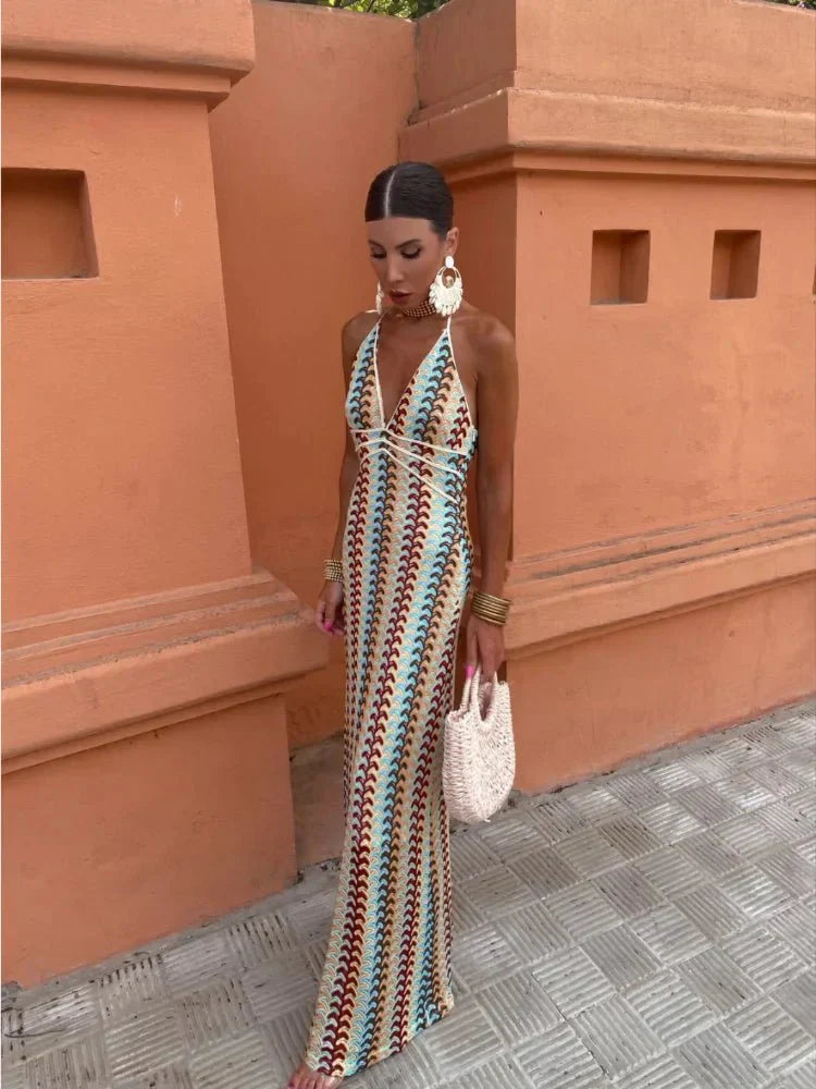 Halter Maxi Dress – Women's Boho Summer Dress