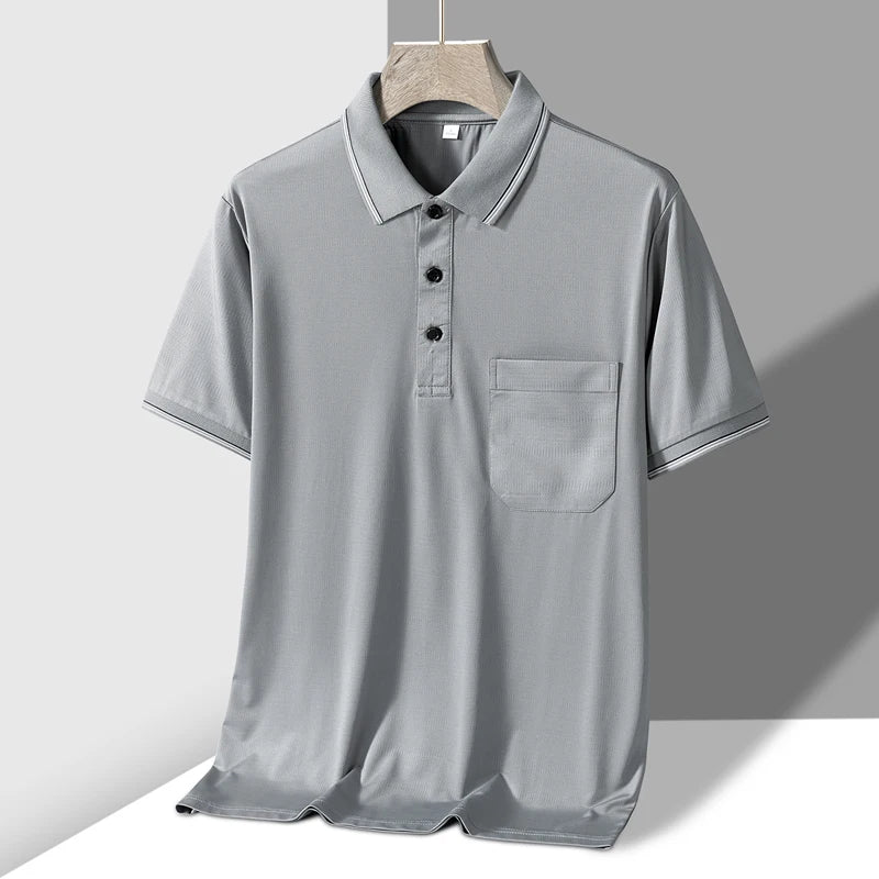 Men's Knit Button-Up Polo Shirt