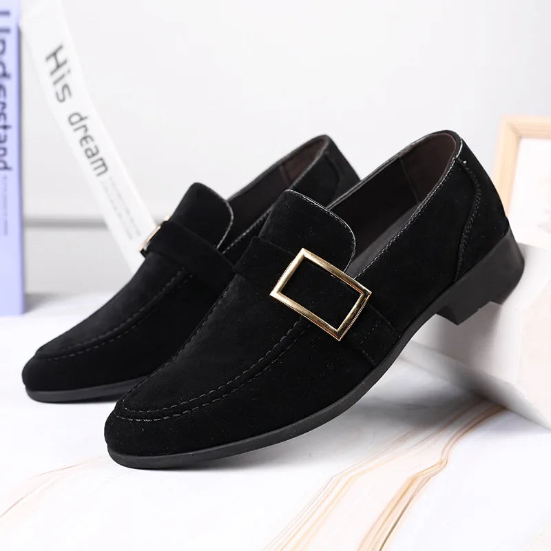Men's Suede Buckle Loafers