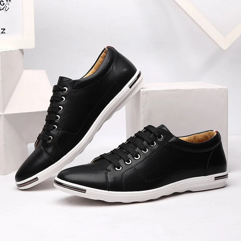 Men's Genuine Leather Low-Top Sneakers