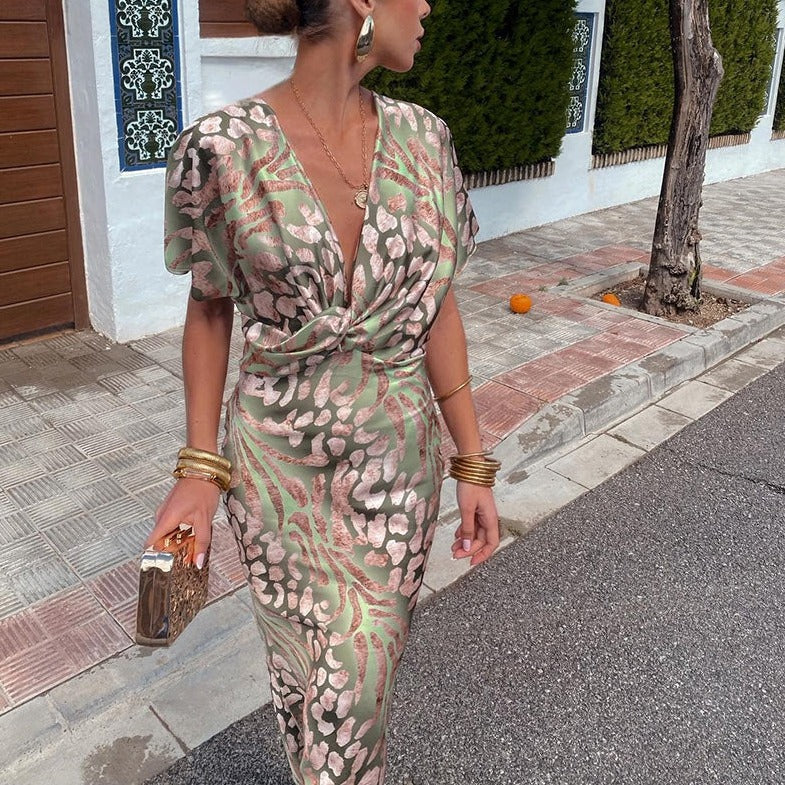 Satin Midi Dress – Women's Cocktail Dress