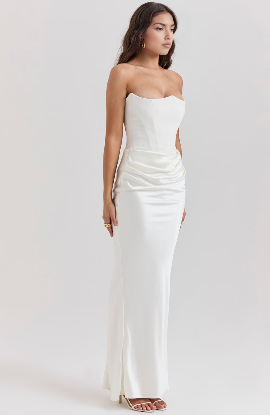 Lace Strapless Maxi Dress – Women's Evening Dress