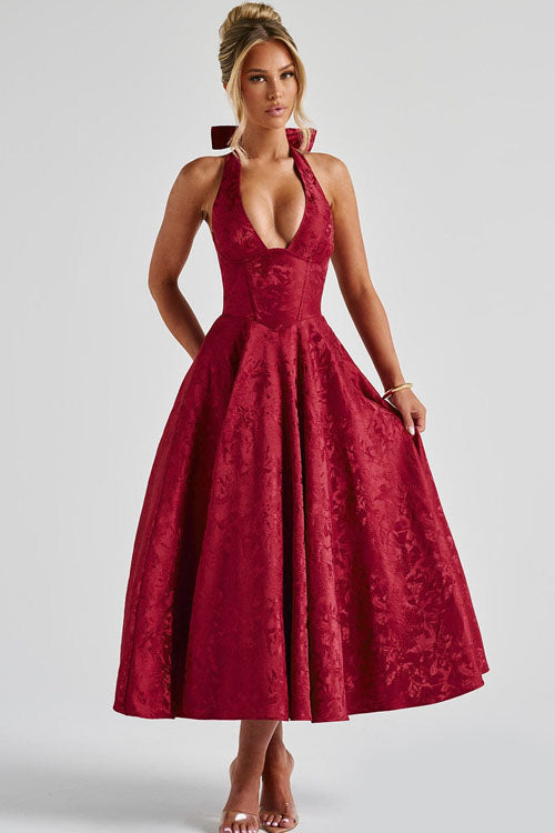 Jacquard Maxi Dress – Women's Wedding Guest Dress
