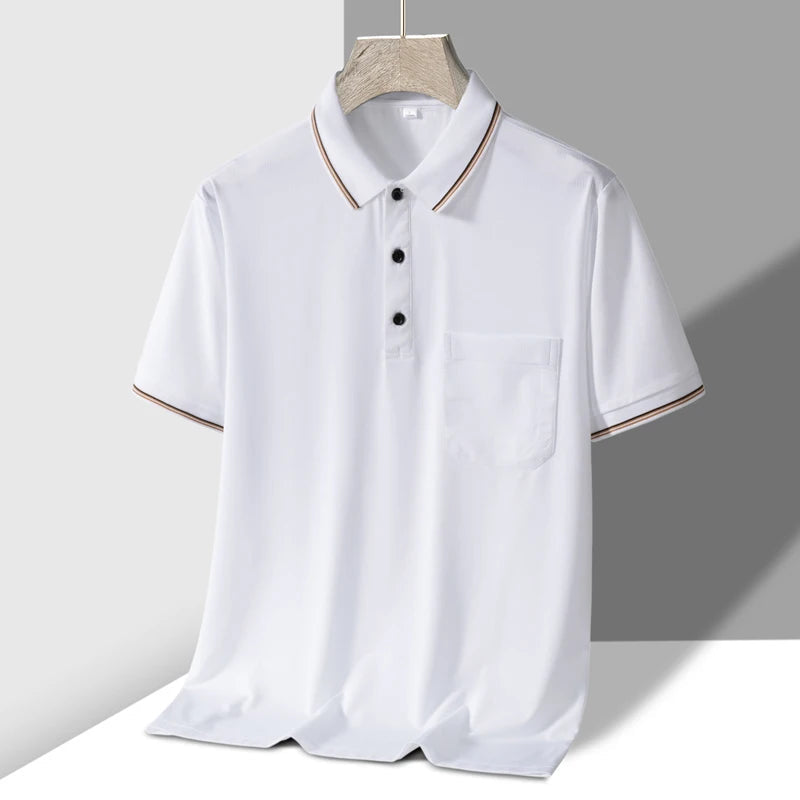 Men's Knit Button-Up Polo Shirt