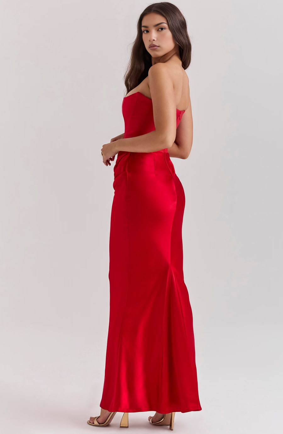 Lace Strapless Maxi Dress – Women's Evening Dress