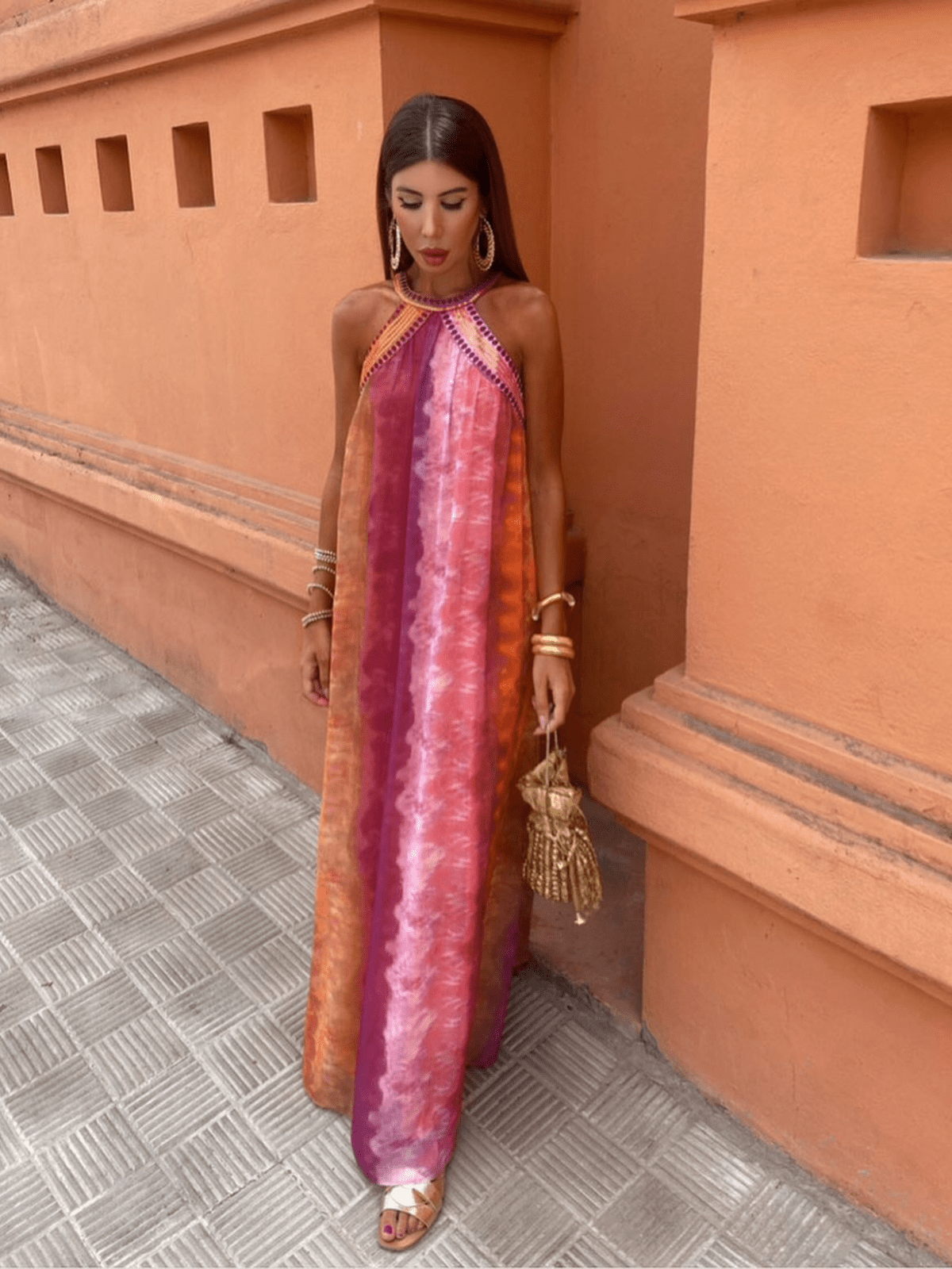 Ombre Halter Maxi Dress – Women's Summer Dress