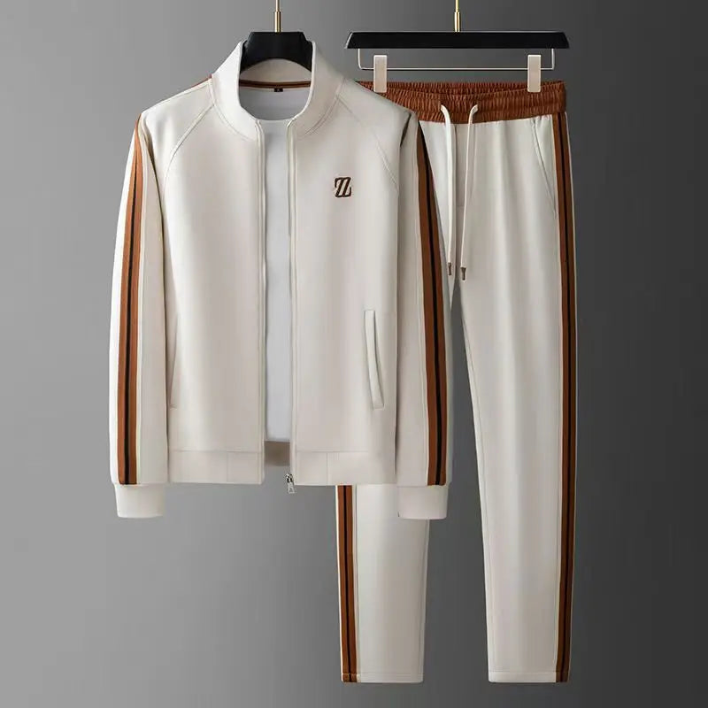 Men's Stripe 2-Piece Jogger Tracksuit Set