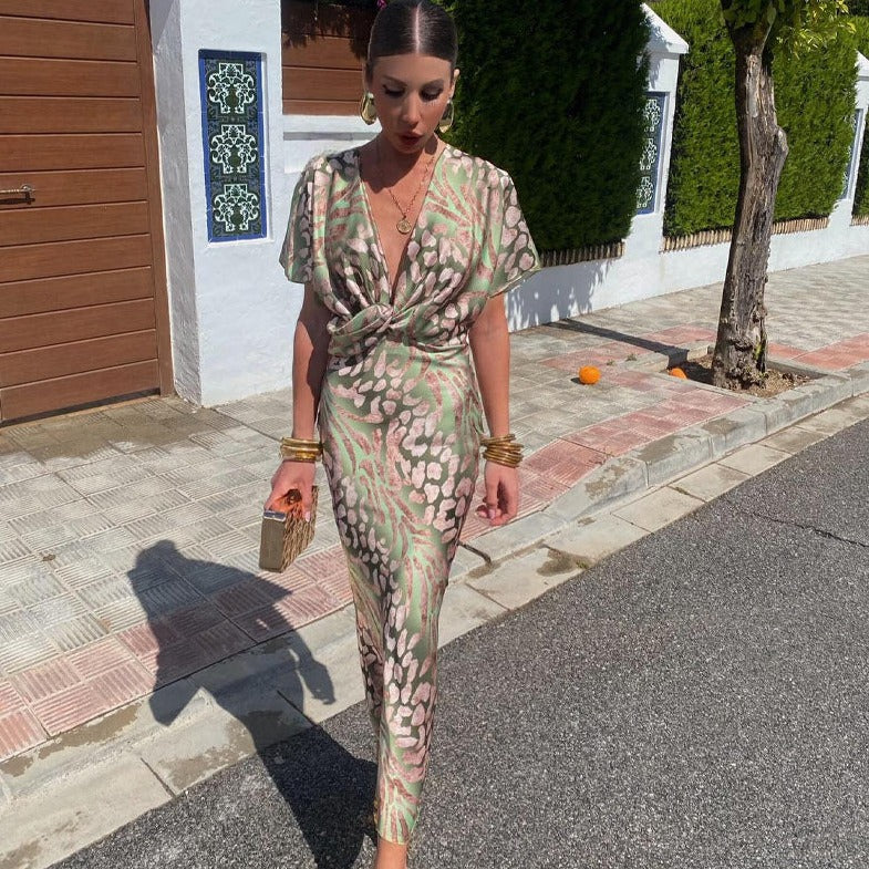 Satin Midi Dress – Women's Cocktail Dress