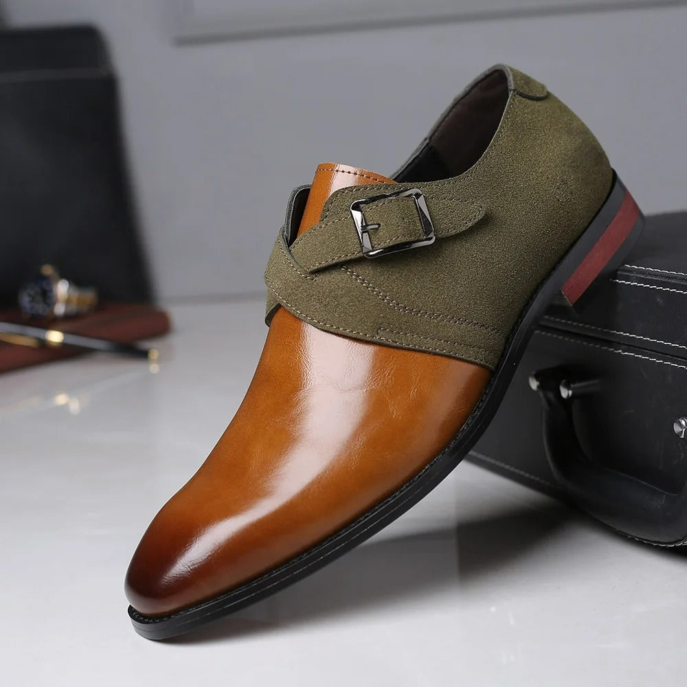 Men's Suede Double Buckle Loafers