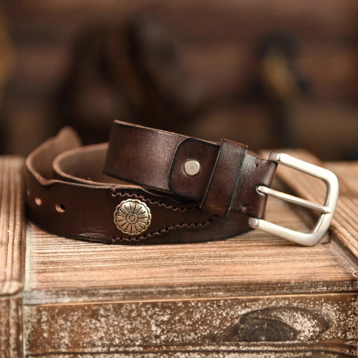 Men's Hand-Stitched Genuine Leather Belt