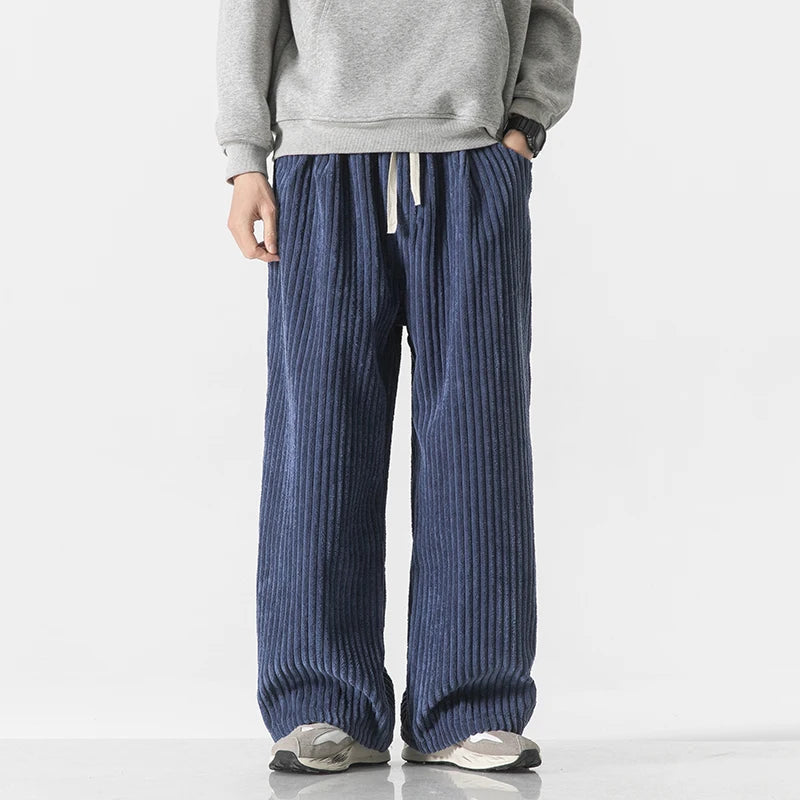 Davino Wide-Leg Corduroy Drawstring Pants