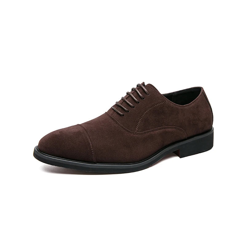 Men's Genuine Leather Lace-Up Oxford Shoes
