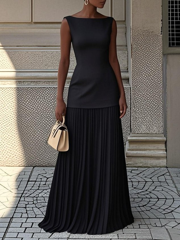Pleated Maxi Dress – Women's Evening Dress