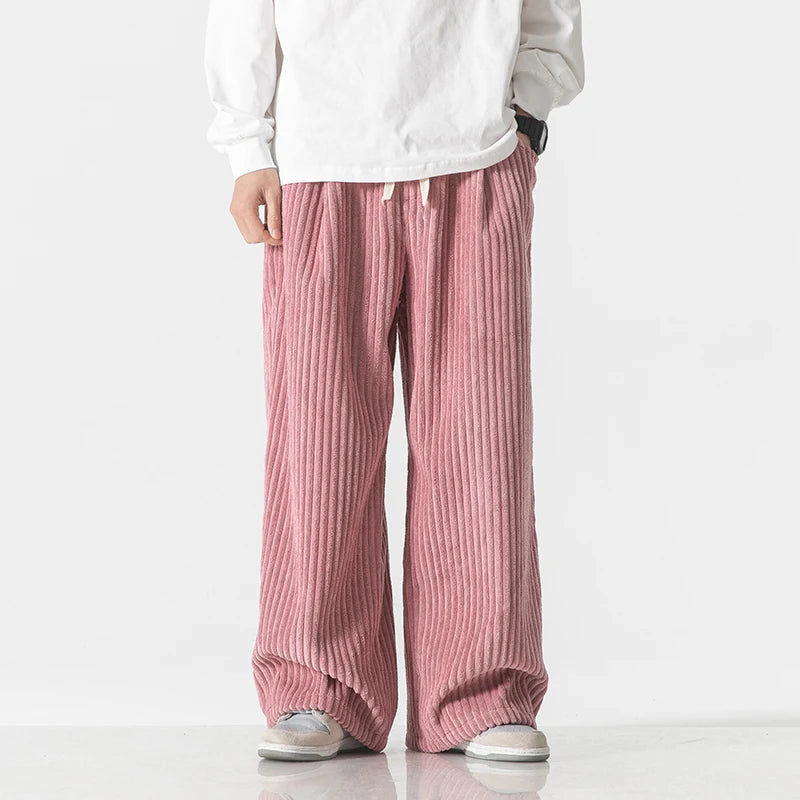 Davino Wide-Leg Corduroy Drawstring Pants