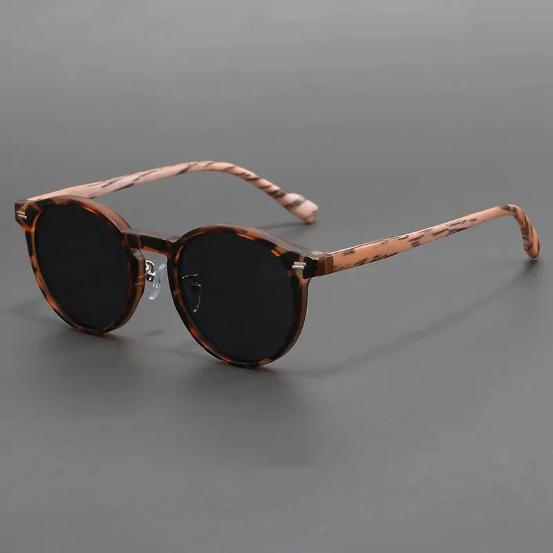 Verano Round UV Protection Wood Frame Sunglasses