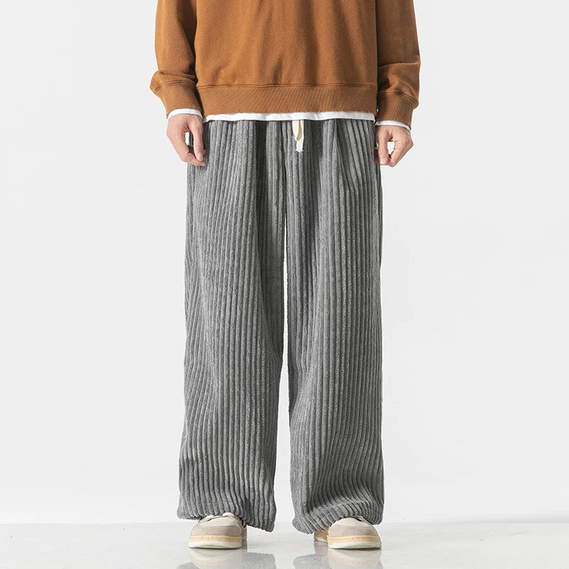 Davino Wide-Leg Corduroy Drawstring Pants