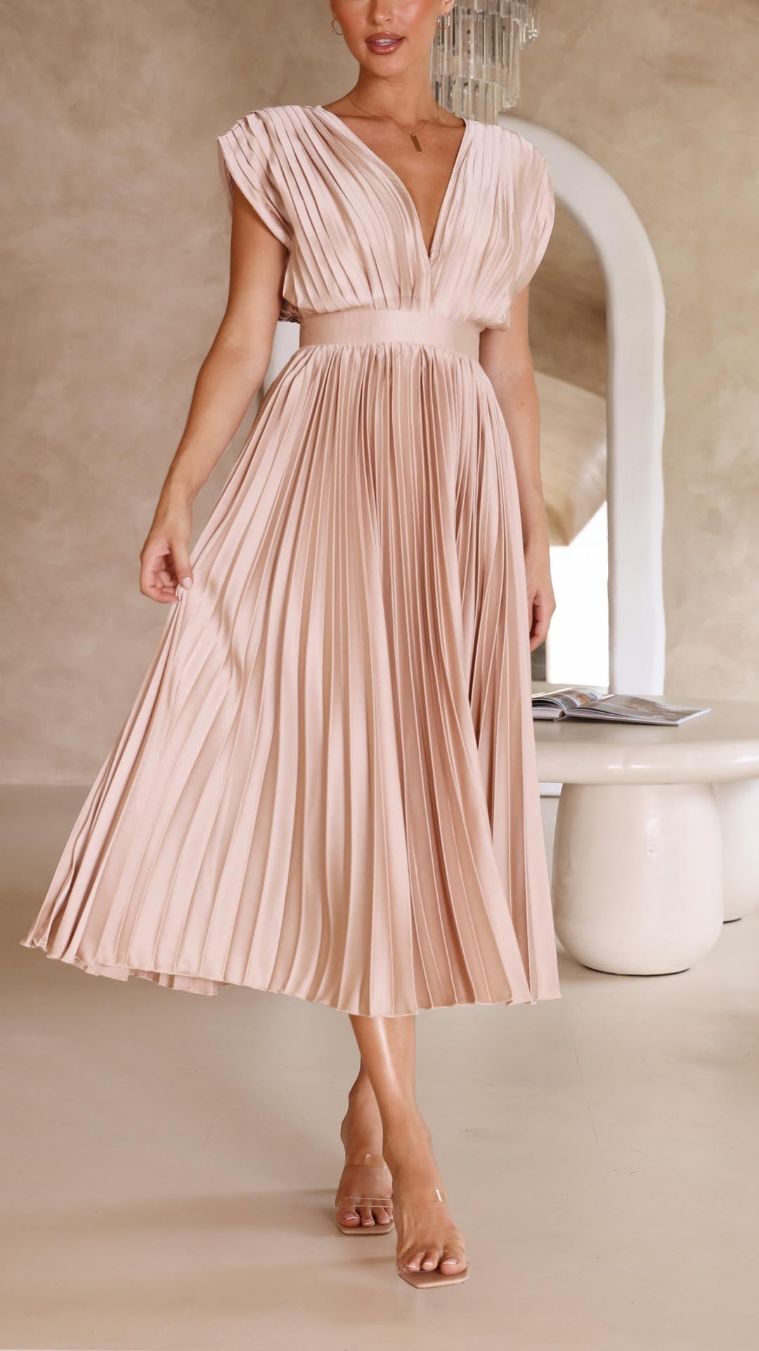 Pleated Maxi Dress – Women's Evening Dress | Maria